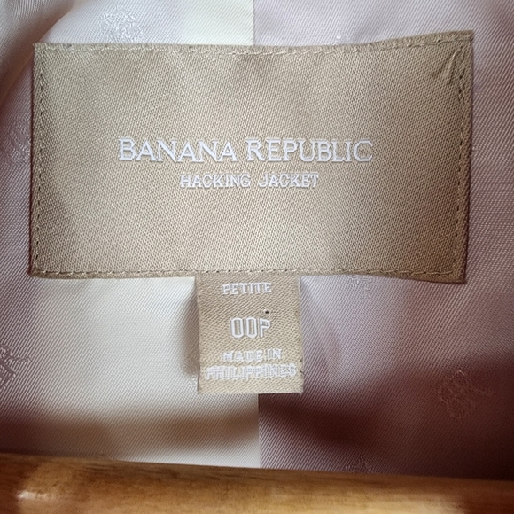 Banana Republic Pink Wool Herringbone Blazer Jacket Elle Woods Size 00P = XXS - Picture 7 of 16